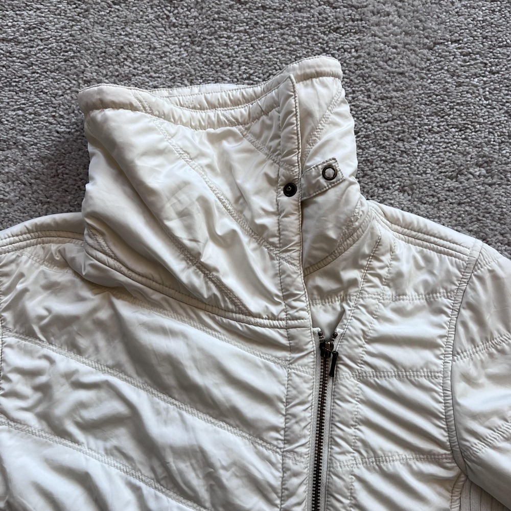PrAna Diva Sherpa Fleece Jacket Womens M White Full Zip Rib Knit Outdoor - Picture 7 of 16